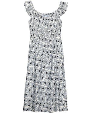 Prada Floral Print Pongé Dress - Multicolour