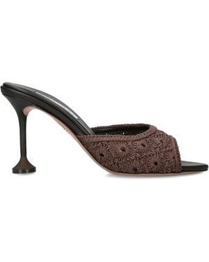 Aquazzura Woven Loom Mules 85 - Brown