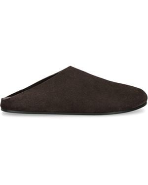 The Row Hudson Suede Slides - Brown