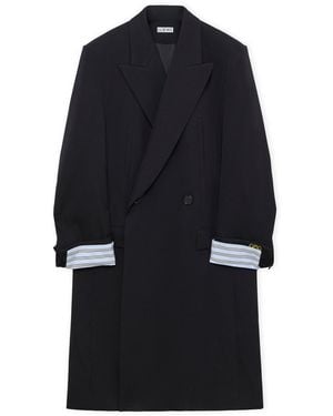 Loewe Wool-Blend Layered-Cuff Coat - Black