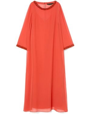 Marina Rinaldi X Dima Ayad Embellished-Detail Boris Maxi Dress - Red