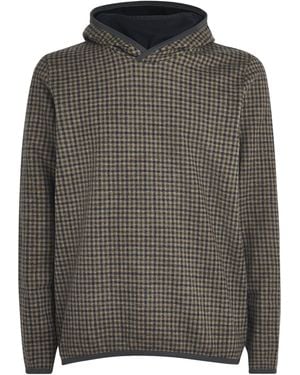 Sease Virgin Wool-Blend Check Hoodie - Grey