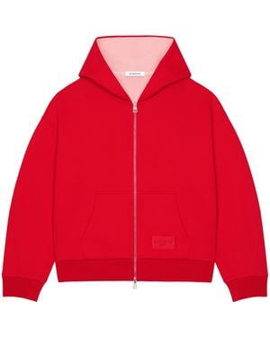 Givenchy Scuba Couture Seam Zip-Up Hoodie - Red
