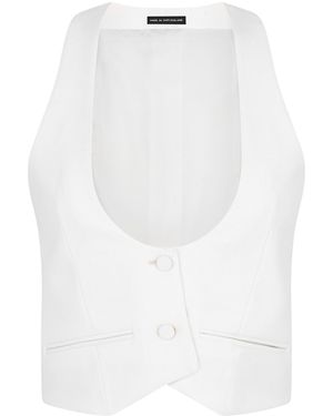 Tom Ford Virgin Wool Tuxedo Waistcoat - White