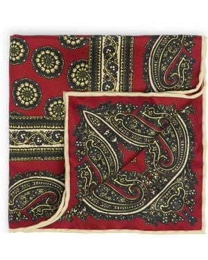 dunhill Mulberry Silk Printed Pocket Square - Black