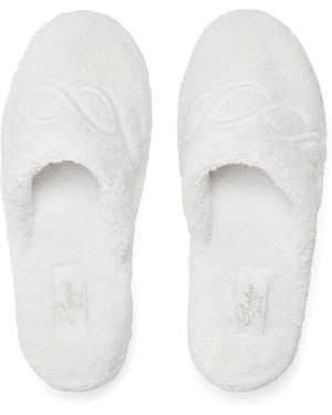 Pratesi Cotton Towelling Embroidered Slippers - White