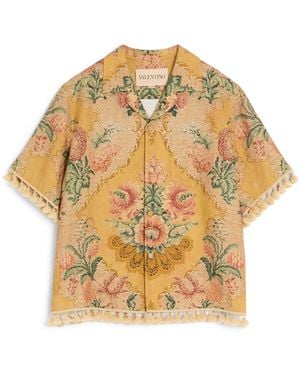 Valentino Garavani Linen Floral Tassel Shirt - Metallic