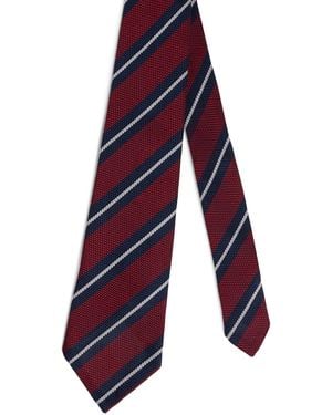 dunhill Silk Grenadine Stripe Tie - Purple