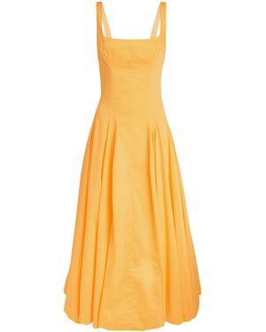 Jonathan Simkhai Cotton Bubble-Hem Hally Midi Dress - Yellow
