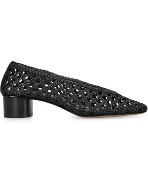 Le Monde Beryl Leather Woven Court Shoes 40 - Black