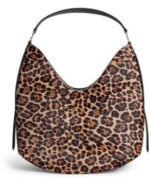Harrods Medium Pony Leopard Penny Shoulder Bag - Brown