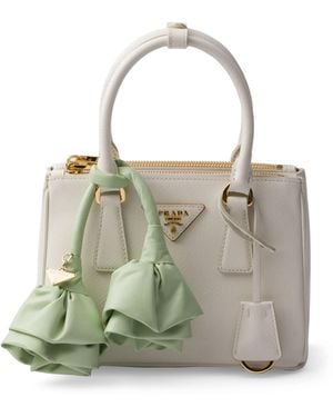 Prada Mini Leather Galleria Top-Handle Bag - White