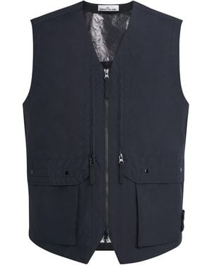 Stone Island Laminated Ripstop Vest - Blue
