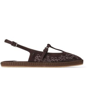 Jimmy Choo Aimee Suede Slingback Espadrille Flats - Brown