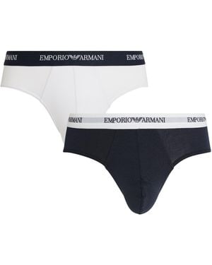 Emporio Armani Stretch-Cotton Briefs - White