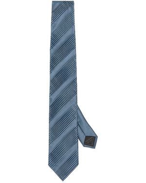 Brioni Stripe Jacquard Tie - Blue