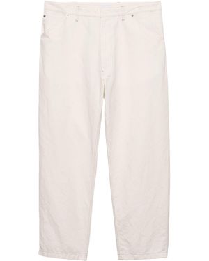 Prada Cotton-Linen Chambray Trousers - White