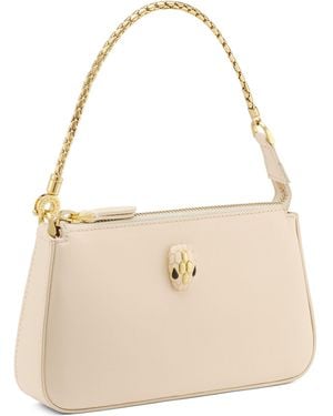 BVLGARI Leather Serpenti Forever Clutch Bag - Natural