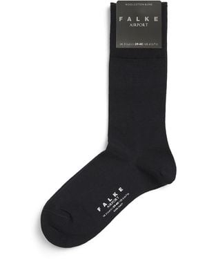 FALKE Virgin Wool-Blend Airport Socks - Black