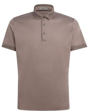 Corneliani Cotton Jersey Polo Shirt - Brown