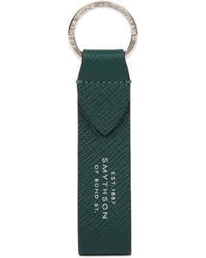 Smythson Panama Leather Keyring - Green