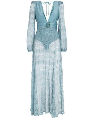 PATBO Crocheted Seashell Maxi Beach Dress - Blue