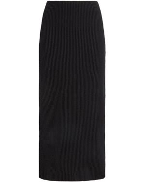 Iris Von Arnim Cashmere High-Waist Asina Midi Skirt - Black