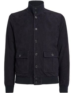 Valstar Suede Ino Bomber Jacket - Blue