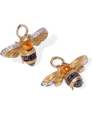 Annoushka Diamond And Citrine Mythology Bee Earring Drops - Metallic