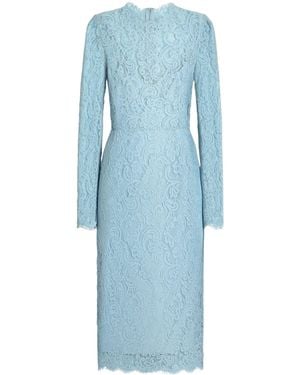 Dolce & Gabbana Lace Midi Dress - Blue