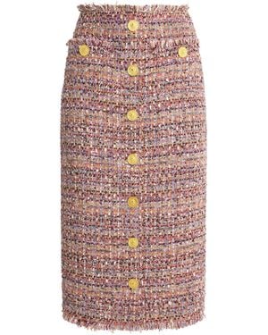 L'Agence Tweed Tai Midi Pencil Skirt - Multicolor