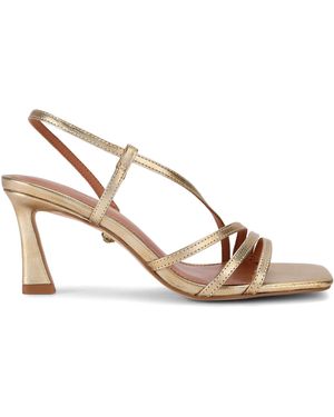 Kurt Geiger Leather Embellished Annabel Heeled Sandals 90 - Natural