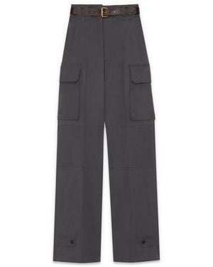 Saint Laurent Cassandre Cargo Pants - Gray