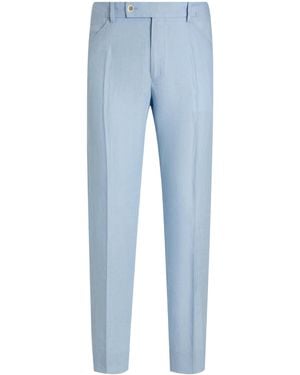 Dolce & Gabbana Linen Tailored Pants - Blue