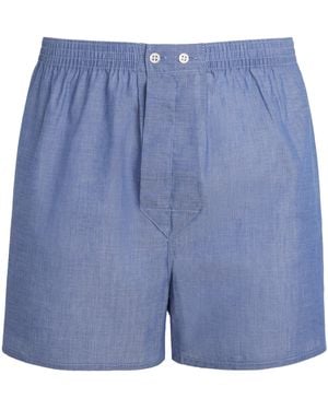 Derek Rose Cotton Traditional Amalfi Boxer Shorts - Blue