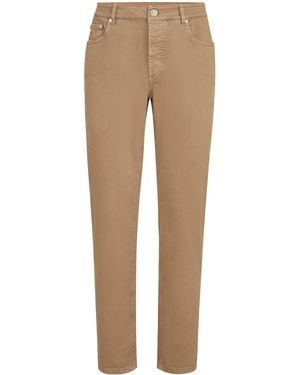 Brunello Cucinelli Denim Garment-Dyed Trousers - Natural