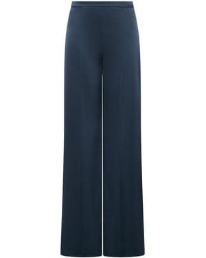 Marella Satin Wide-Leg Pants - Blue
