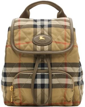 Burberry Mini Check Horseshoe Backpack - Metallic
