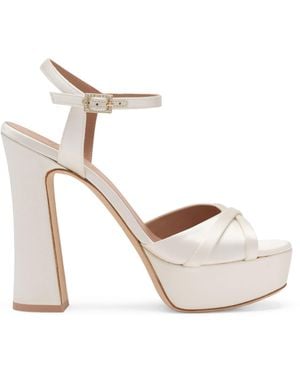 Malone Souliers Satin Keaton Platform Sandals 125 - White