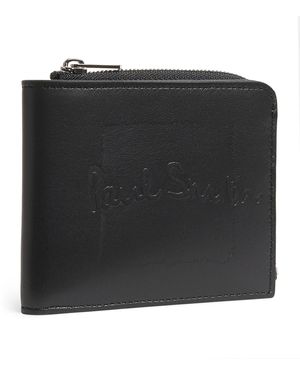 Paul Smith Leather Signature Stripe Bifold Wallet - Black