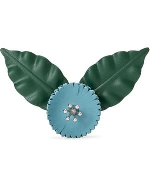 Loewe X Paula's Ibiza Leather Flower Pistil Pin - Green