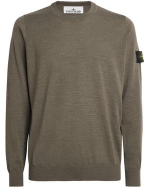 Stone Island Compass Logo Jumper - Green