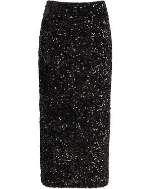 Vince Sequinned Column Midi Skirt - Black
