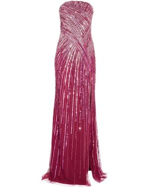Pamella Roland Sequin-Embellished Ombré Gown - Purple