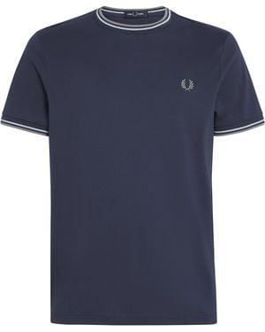 Fred Perry Cotton Twin Tipped T-Shirt - Blue