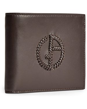 Giorgio Armani Lamb Leather Bifold Wallet in Brown for Men Lyst