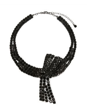 Marina Rinaldi Rhinestone-Embellished Butterfly Choker - Black