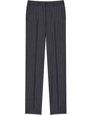 Givenchy Wool Stripe Straight Pants - Gray