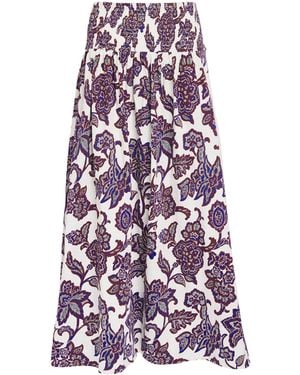 ME+EM Organic Cotton Floral Print Maxi Skirt - Purple
