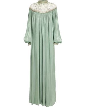 Costarellos Embellished Ellima Kaftan Gown - Green